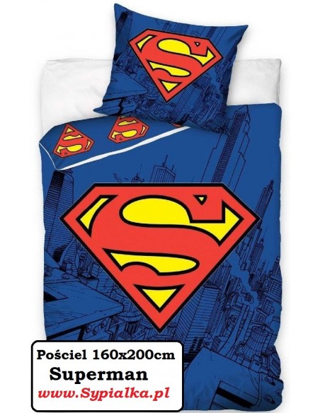 Pościel Superman 160x200 chłopięca granatowa Supermen