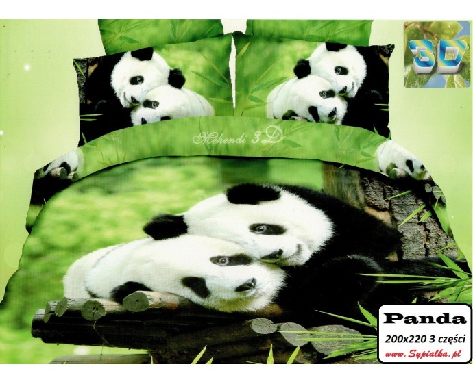 Pościel 3D Panda 200x220 wyraźny wzór, collection world