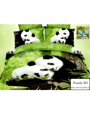 Pościel 3D Panda 200x220 z prześcieradłem - 4 części